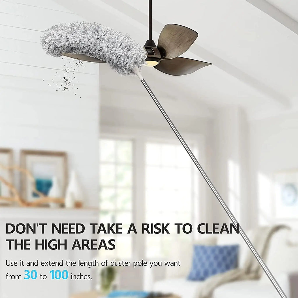 OmniSweep HighVault Pro(Microfiber Duster for Cleaning Telescopic Extension Long Pole Bendable Head)