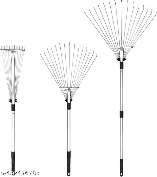 2-in-1 Adjustable Telescopic Garden Leaf Rake