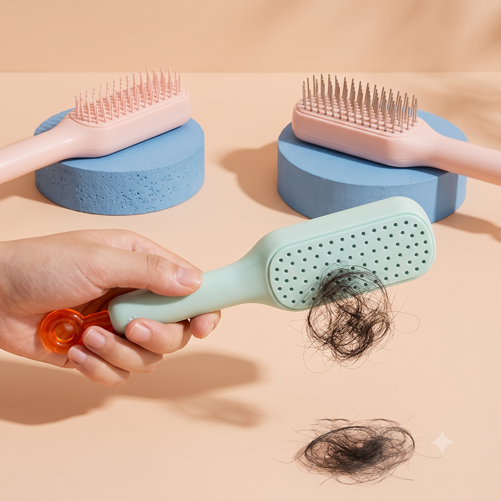 Self-cleaning Anti-static Massage Comb for Adults and Kids