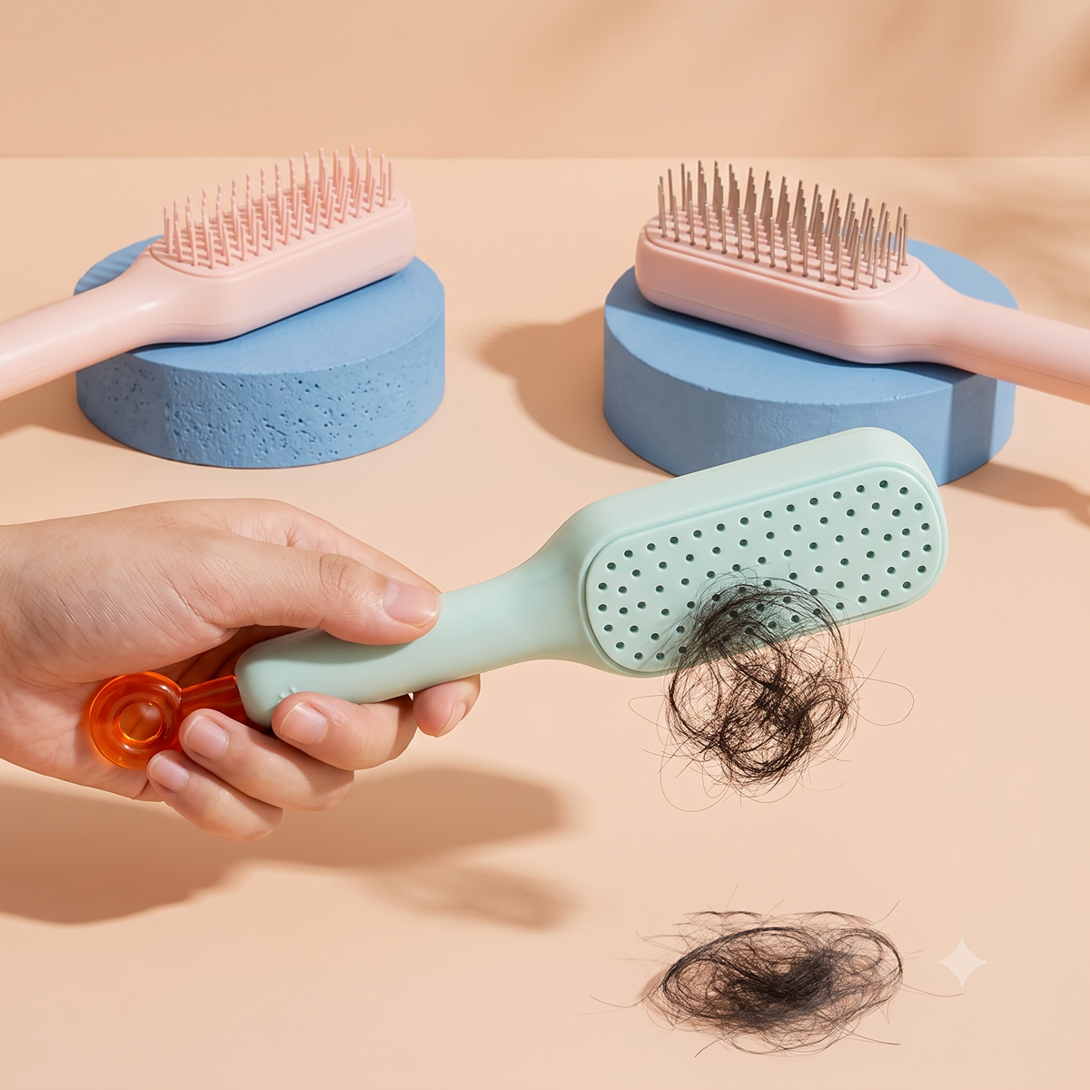 Self-cleaning Anti-static Massage Comb for Adults and Kids