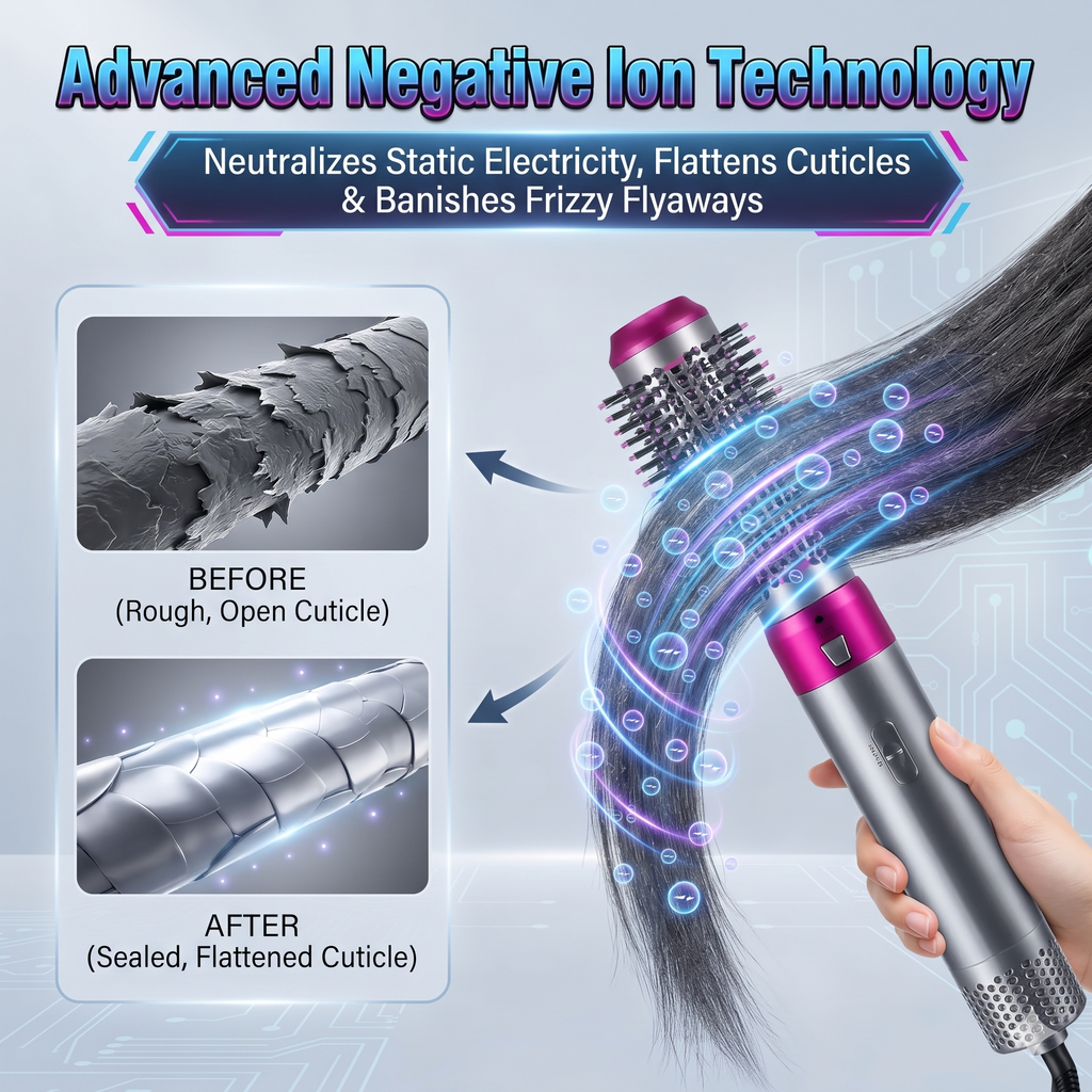 5 in 1 Hot Air Brush Hair Dryer & Volumizer