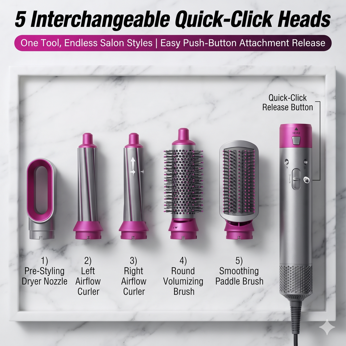 5 in 1 Hot Air Brush Hair Dryer & Volumizer