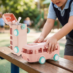 Contemporary 2-in-1 Toy Bus shipper water bottle with Movable Wheels Drinking Water Bottle for School