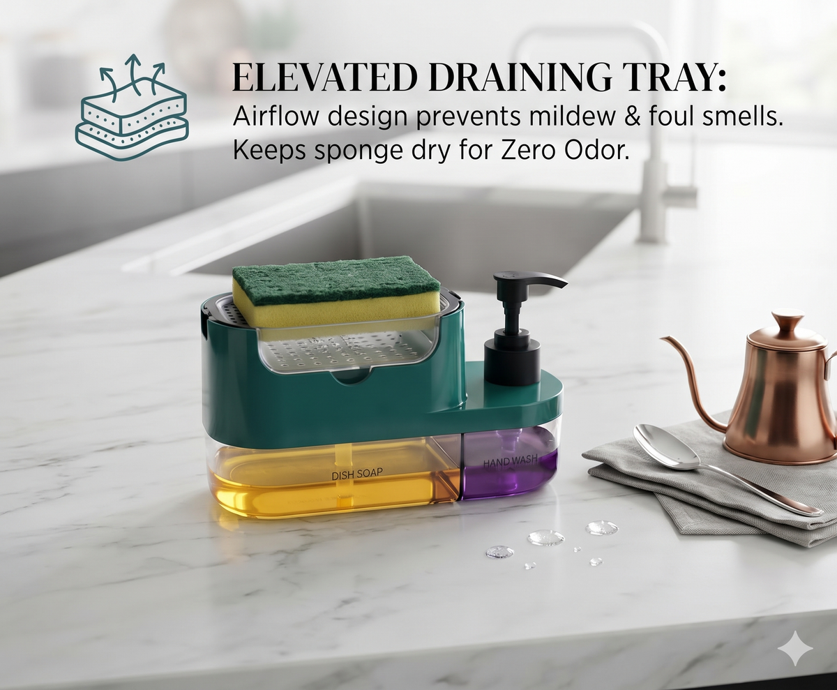 DuoPress SinkStation Pro(3 in 1 Soap Dispenser for Kitchen)
