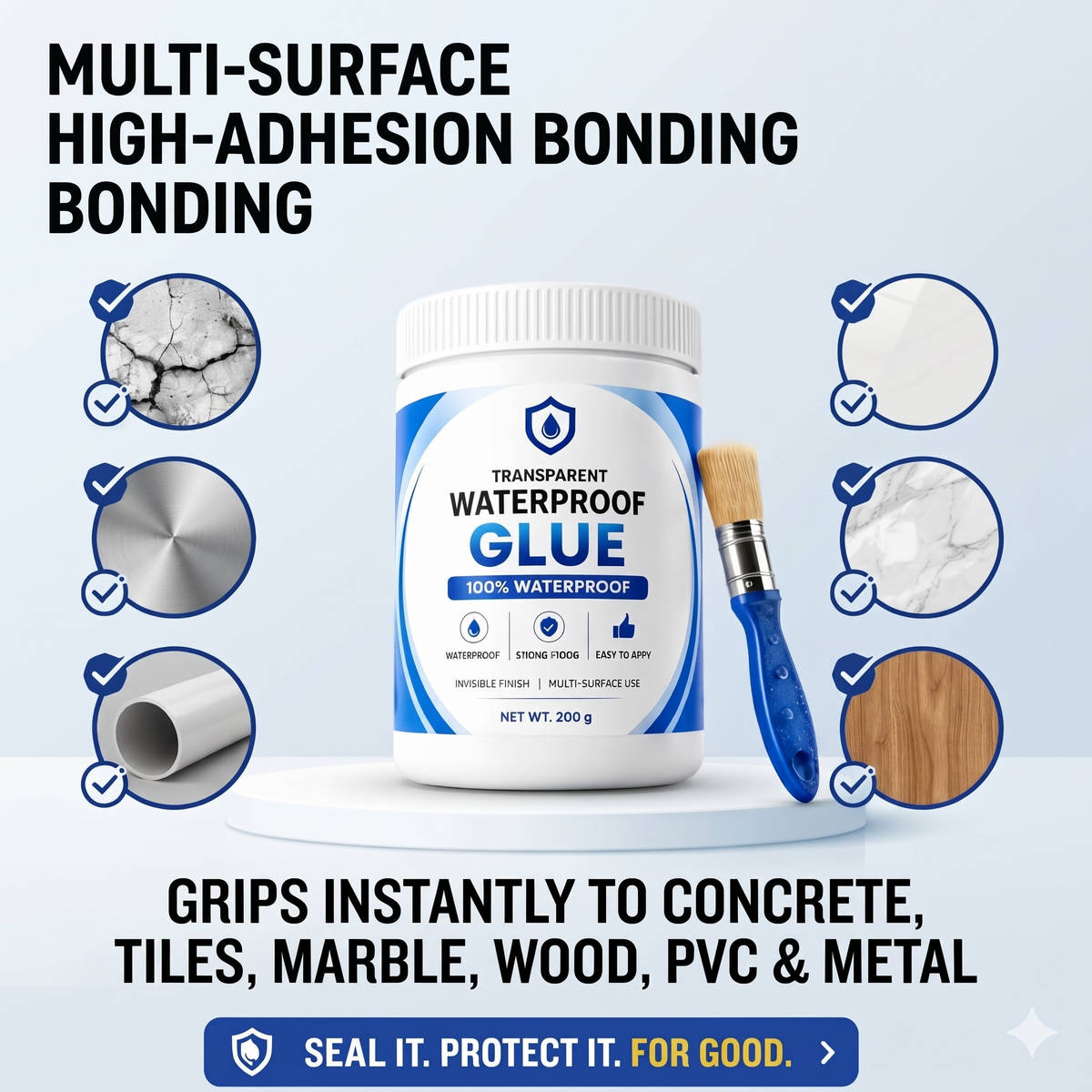 Transparent Waterproof Glue ( Buy 1 Get 1 Free + Free Brush )