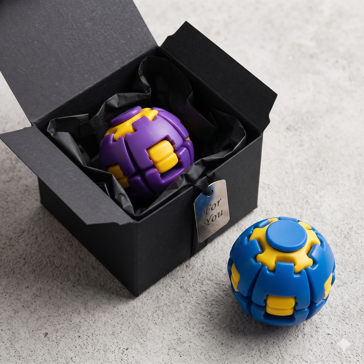 MorphoOrb™ 2-in-1 Transforming Kinetic Fidget Ball & 360° Desk Spinner(Quiet Sensory Stress Relief Toy for Adults, Kids & Students)