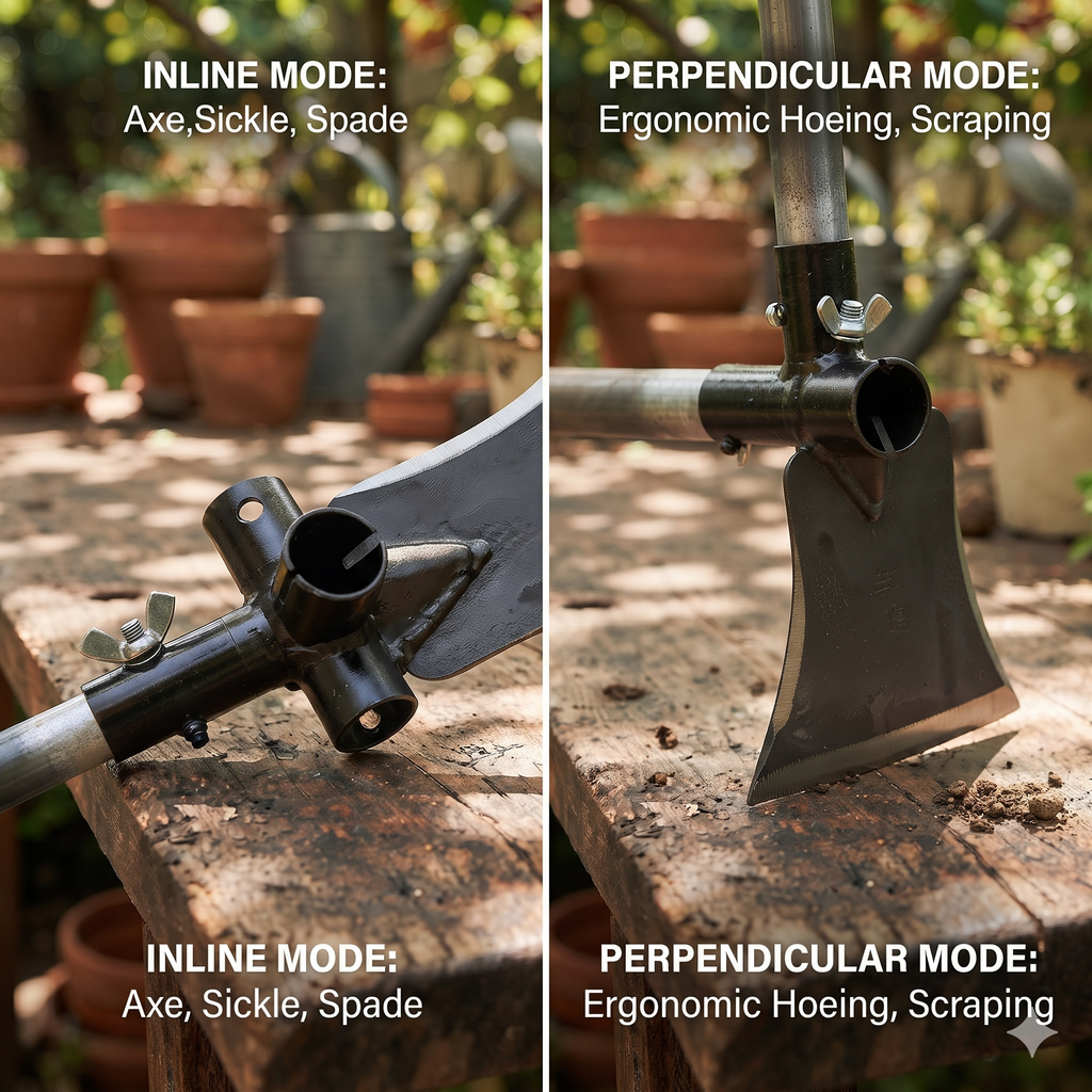 3-in-1 Forged Steel Sickle Hoe & Axe