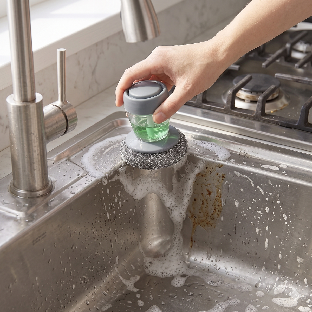 2 In 1 Liquid Soap Dispensing Brush (Buy 1 Get 1 free!)