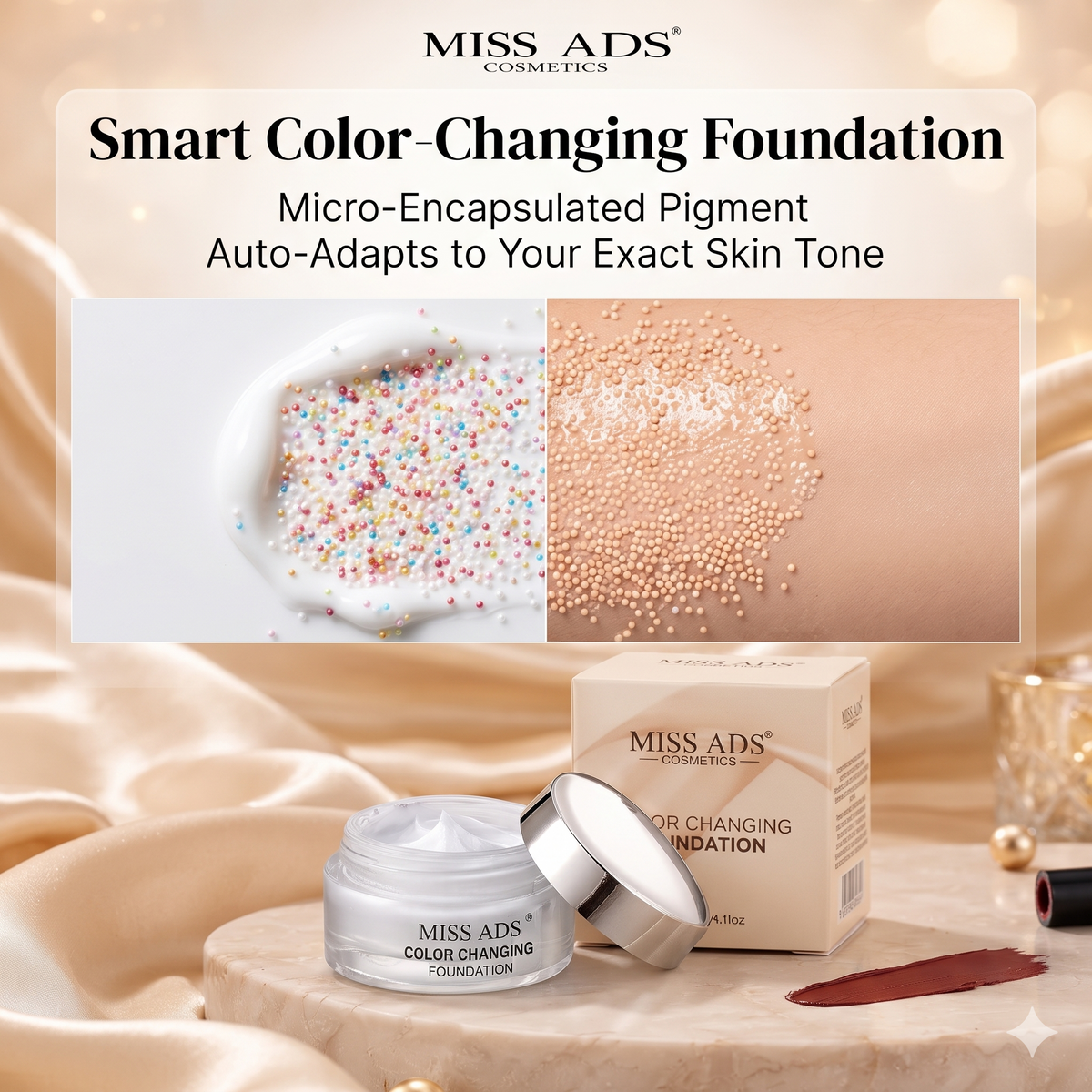 MISS ADS COMBO (FOUNDATION, LIQUID LIPSTICK, PRIMER, KAJAL)