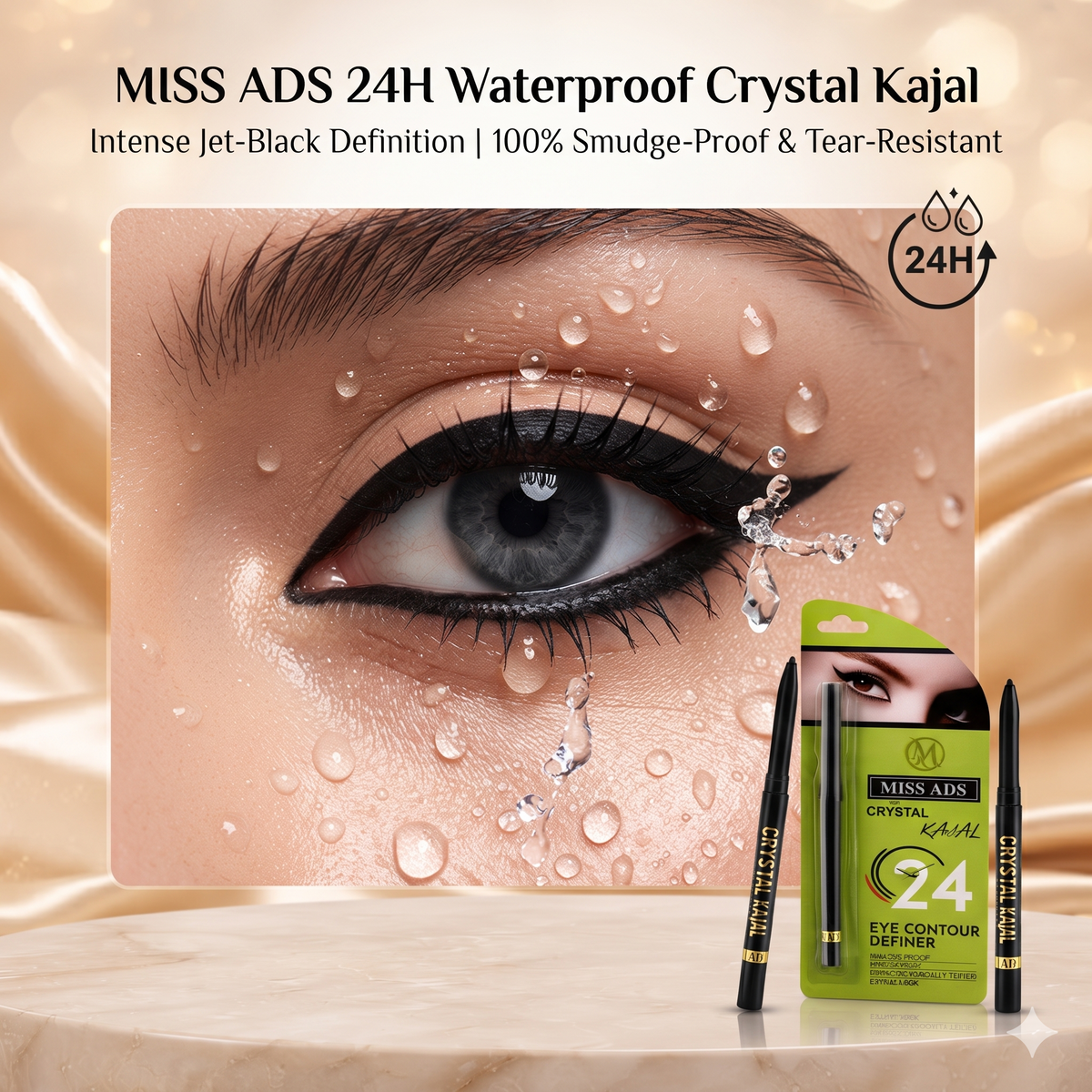 MISS ADS COMBO (FOUNDATION, LIQUID LIPSTICK, PRIMER, KAJAL)