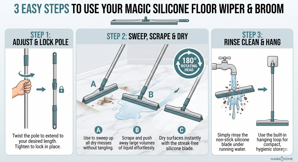 Magic Broom Sweeper for Floor Cleaning (Pack of 1)