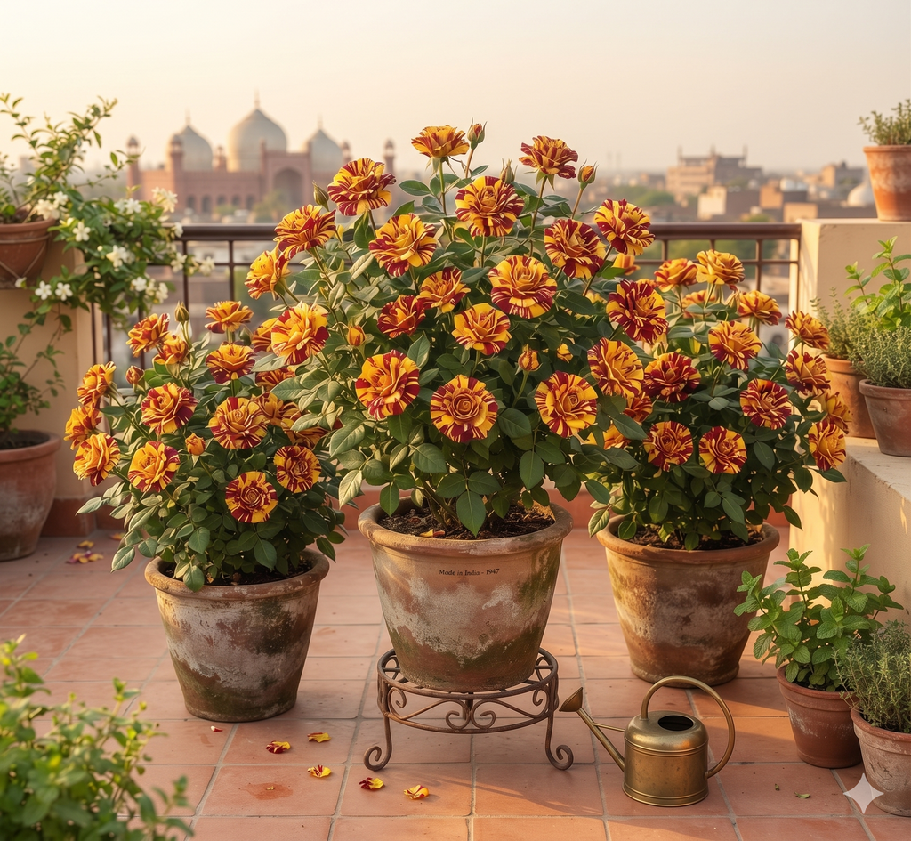 Rare Fire & Gold Striped Rose Seeds(Pack of 1)