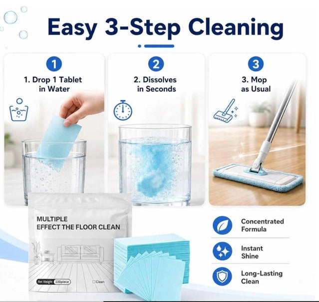 AuraSheet™ Fast-Dissolving Multi-Effect Floor Cleaning Sheets (100-Sheet Pack)