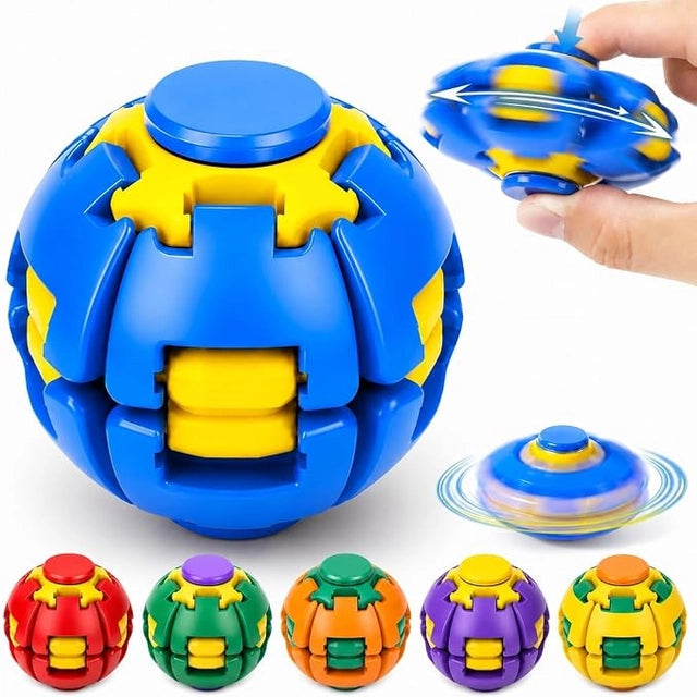 MorphoOrb™ 2-in-1 Transforming Kinetic Fidget Ball & 360° Desk Spinner(Quiet Sensory Stress Relief Toy for Adults, Kids & Students)