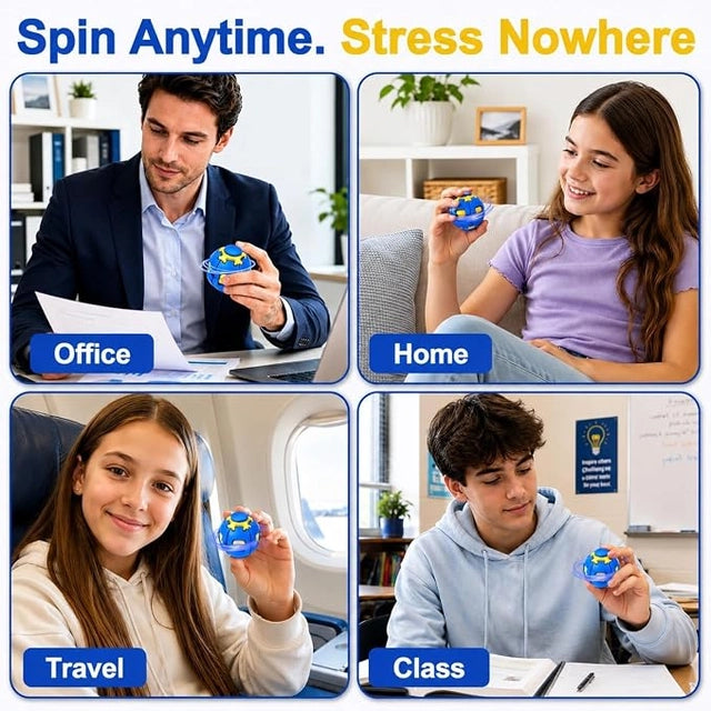 MorphoOrb™ 2-in-1 Transforming Kinetic Fidget Ball & 360° Desk Spinner(Quiet Sensory Stress Relief Toy for Adults, Kids & Students)
