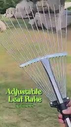 2-in-1 Adjustable Telescopic Garden Leaf Rake